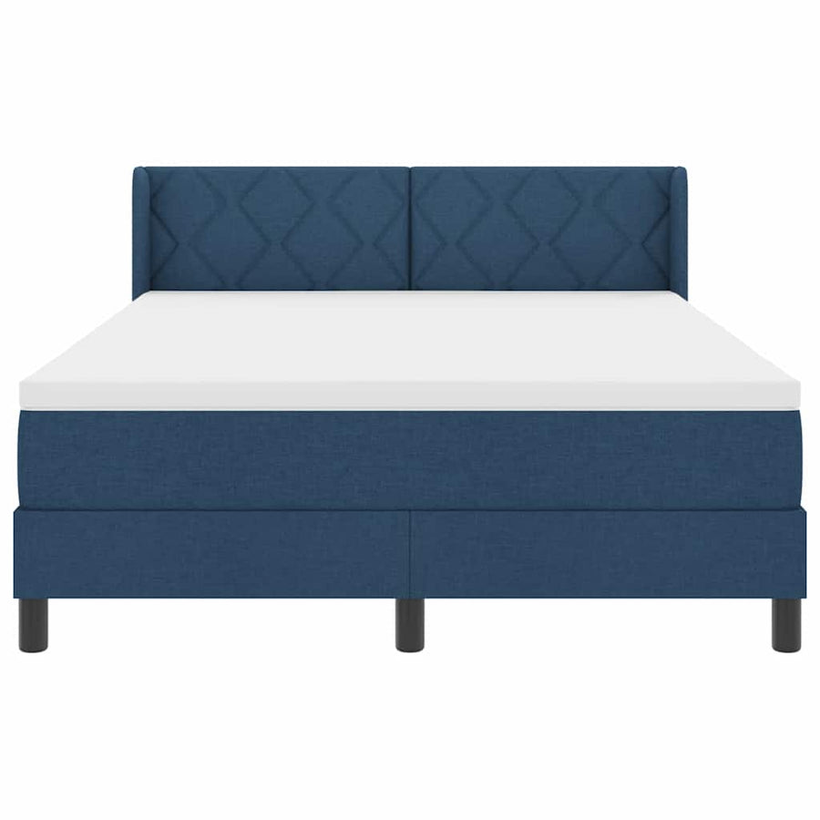 Boxspringbed met hoofdeinde Blauw 200 x 140 cm Stof