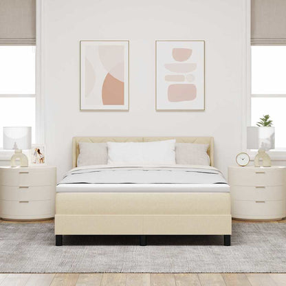 Boxspringbed met hoofdeinde Crème 200 x 160 cm Stof