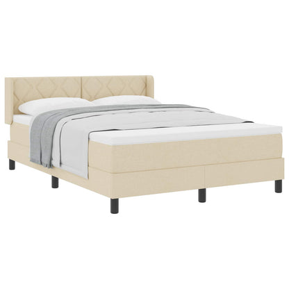 Boxspringbed met hoofdeinde Crème 200 x 160 cm Stof