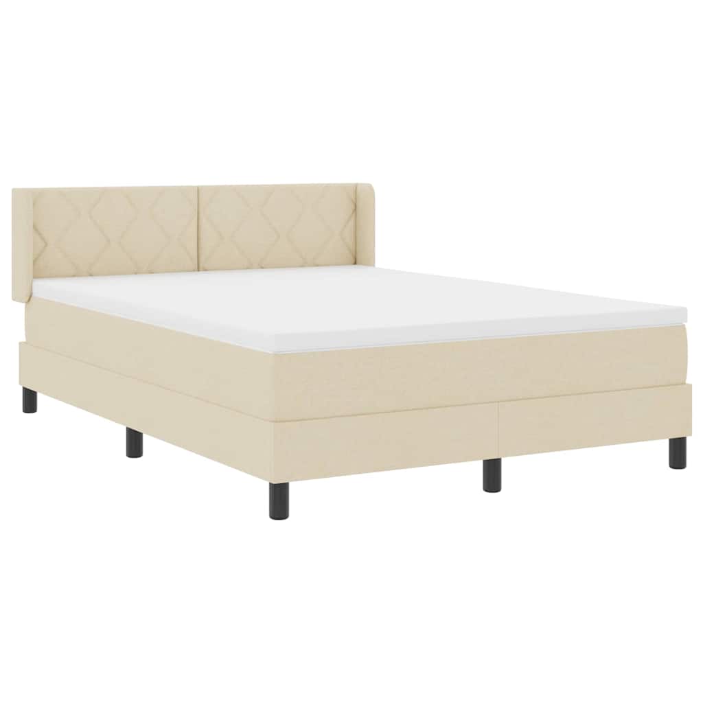 Boxspringbed met hoofdeinde Crème 200 x 160 cm Stof