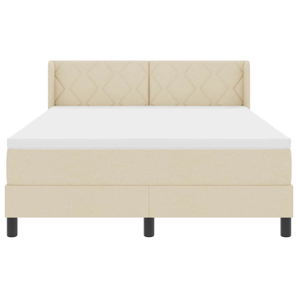 Boxspringbed met hoofdeinde Crème 200 x 160 cm Stof