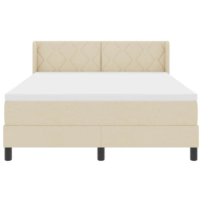 Boxspringbed met hoofdeinde Crème 200 x 160 cm Stof