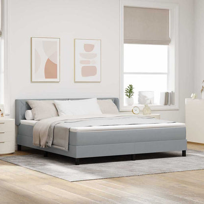 Boxspringbed met hoofdeinde Lichtgrijs 200 x 180 cm Stof