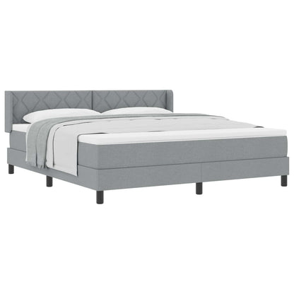 Boxspringbed met hoofdeinde Lichtgrijs 200 x 180 cm Stof
