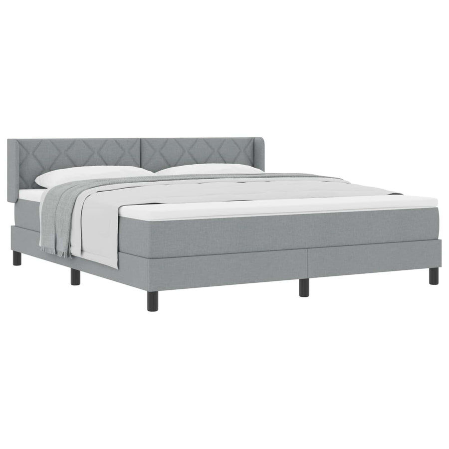 Boxspringbed met hoofdeinde Lichtgrijs 200 x 180 cm Stof