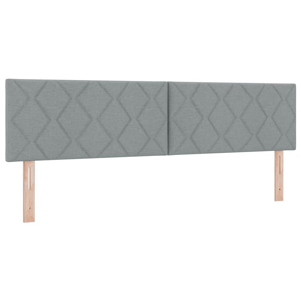 Boxspringbed met hoofdeinde Lichtgrijs 200 x 180 cm Stof