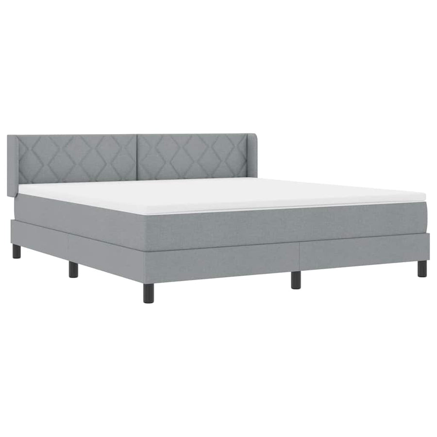 Boxspringbed met hoofdeinde Lichtgrijs 200 x 180 cm Stof