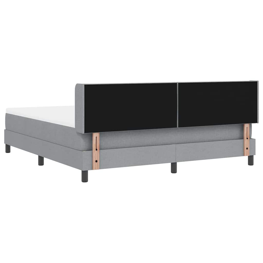 Boxspringbed met hoofdeinde Lichtgrijs 200 x 180 cm Stof