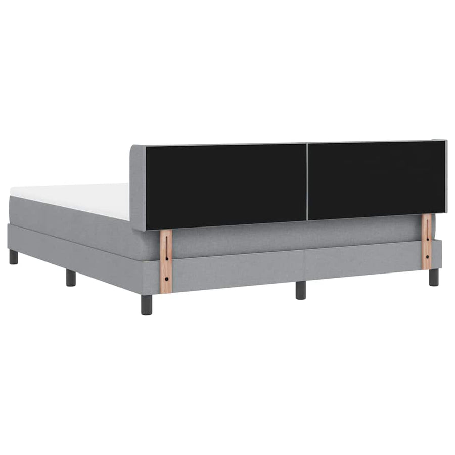 Boxspringbed met hoofdeinde Lichtgrijs 200 x 180 cm Stof