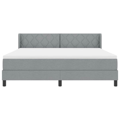 Boxspringbed met hoofdeinde Lichtgrijs 200 x 180 cm Stof