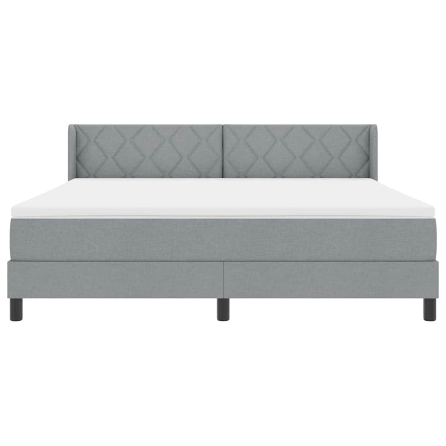 Boxspringbed met hoofdeinde Lichtgrijs 200 x 180 cm Stof