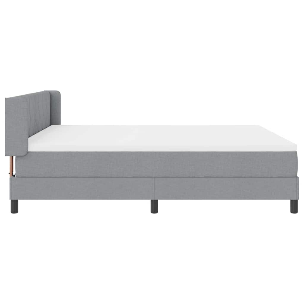 Boxspringbed met hoofdeinde Lichtgrijs 200 x 180 cm Stof