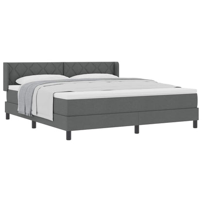 Boxspringbed met kussen Donkergrijs 200 x 180 cm Stof