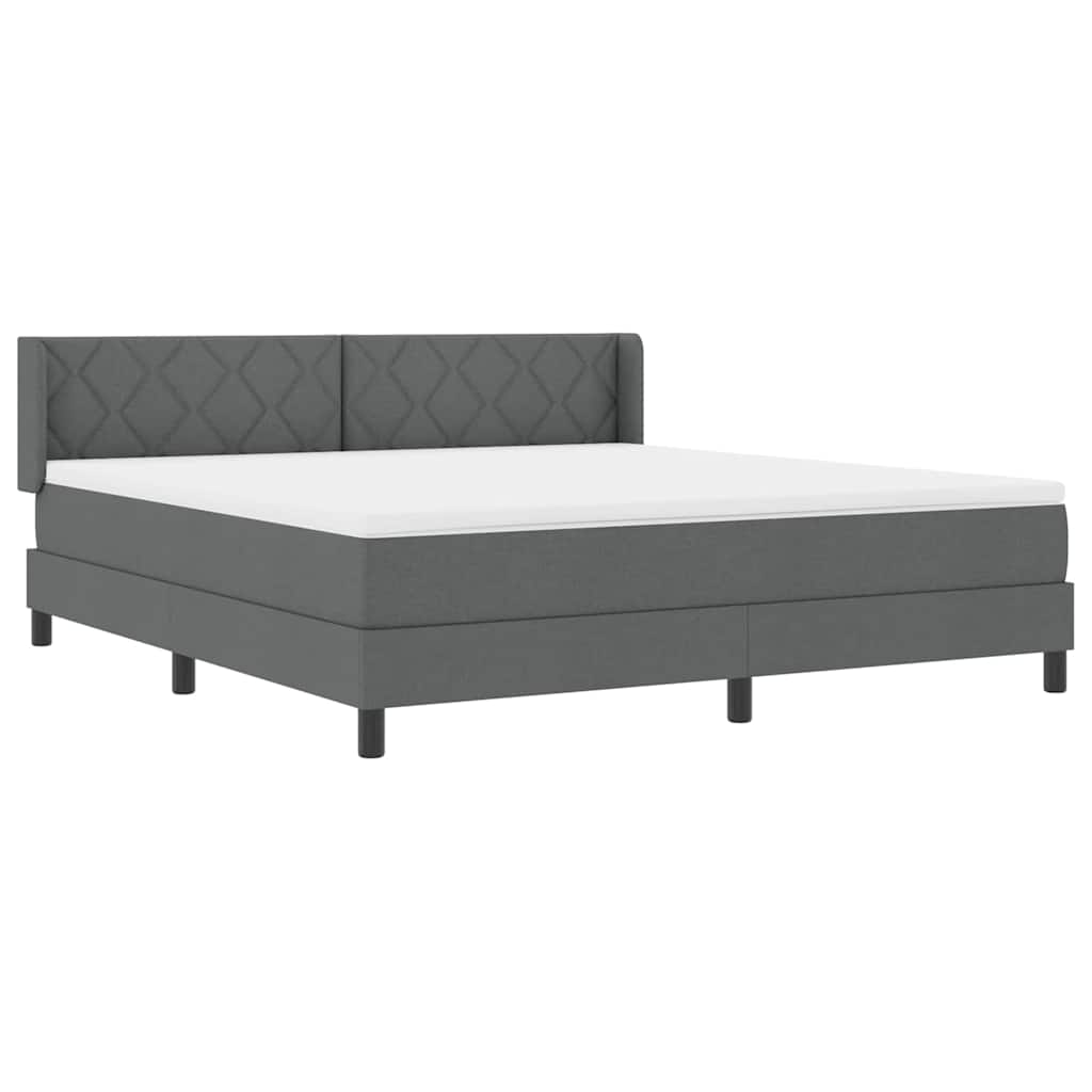 Boxspringbed met kussen Donkergrijs 200 x 180 cm Stof