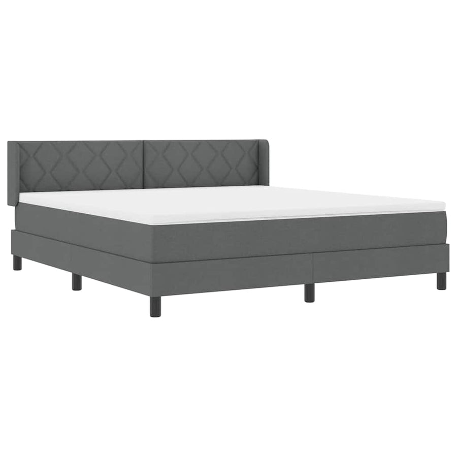 Boxspringbed met kussen Donkergrijs 200 x 180 cm Stof