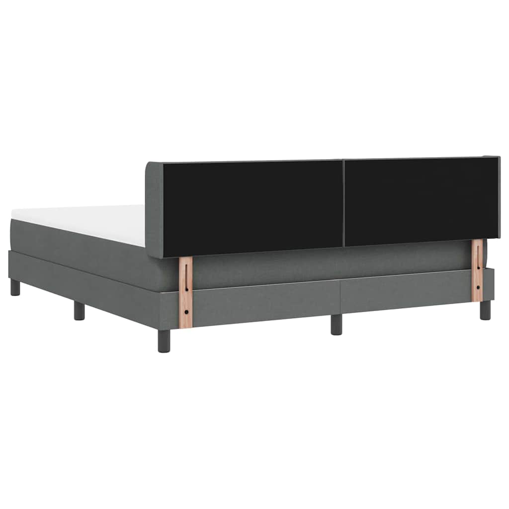 Boxspringbed met kussen Donkergrijs 200 x 180 cm Stof