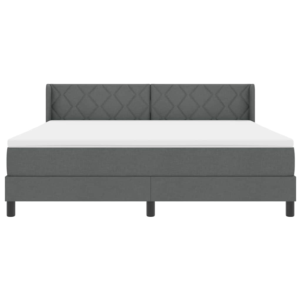 Boxspringbed met kussen Donkergrijs 200 x 180 cm Stof