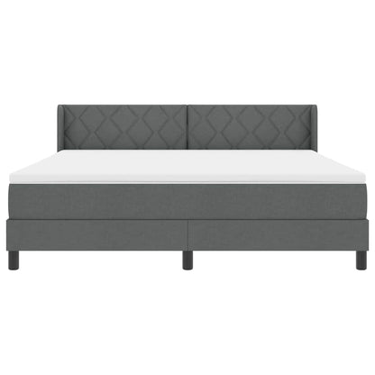 Boxspringbed met kussen Donkergrijs 200 x 180 cm Stof