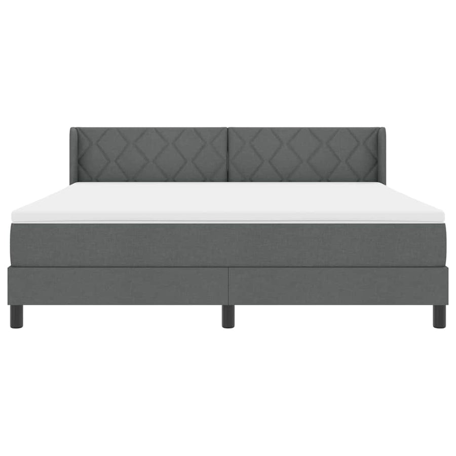 Boxspringbed met kussen Donkergrijs 200 x 180 cm Stof