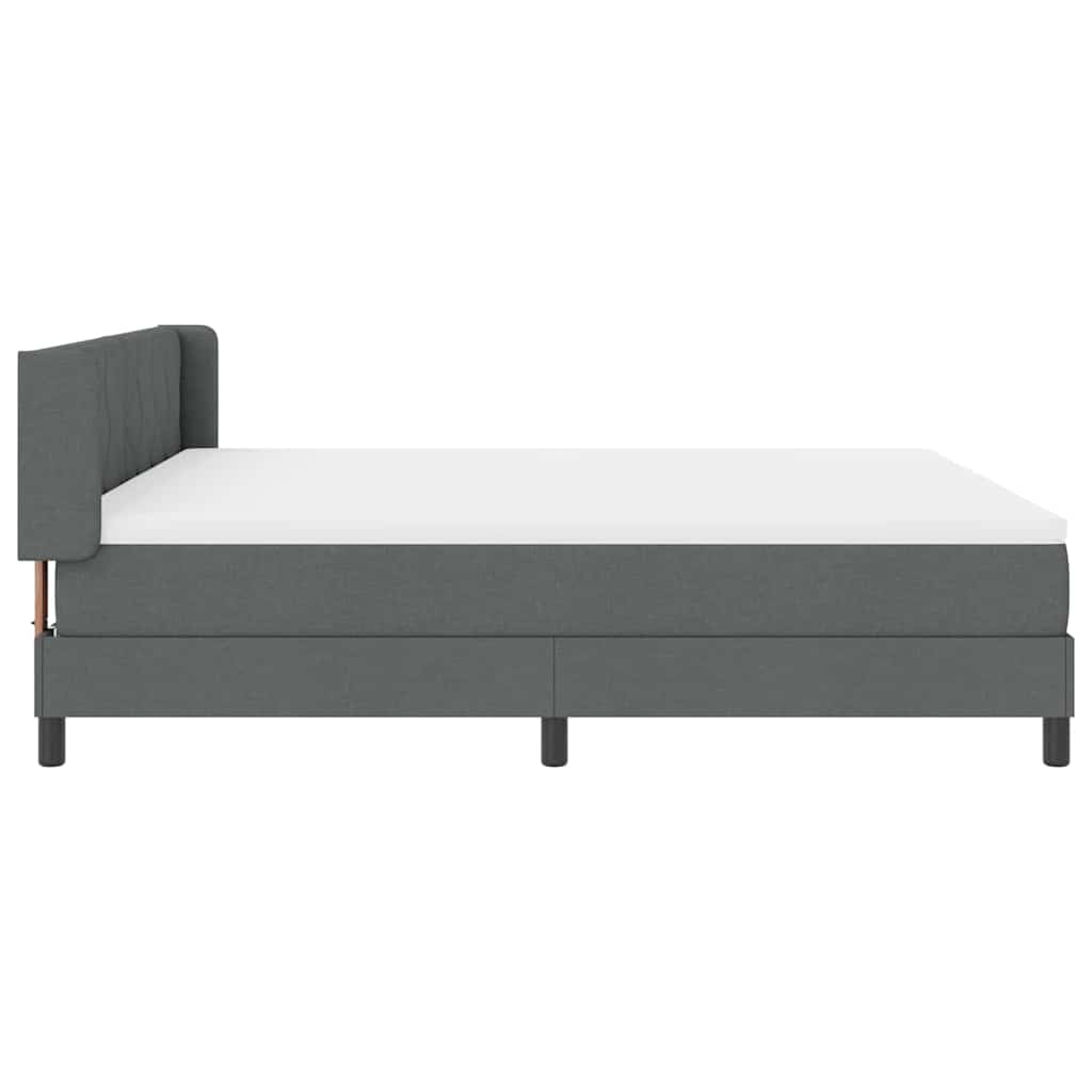 Boxspringbed met kussen Donkergrijs 200 x 180 cm Stof