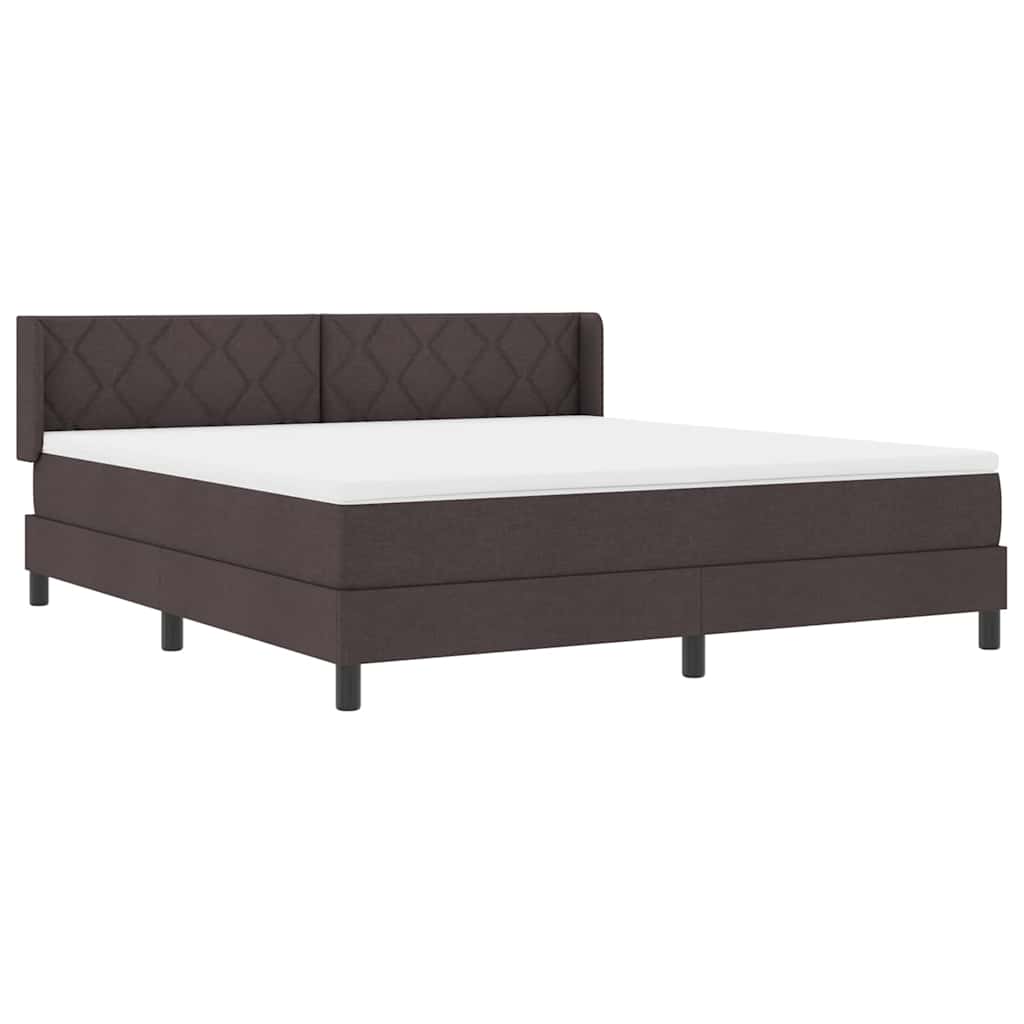 Boxspringbed met hoofdeinde Donkerbruin 200 x 180 cm Stof