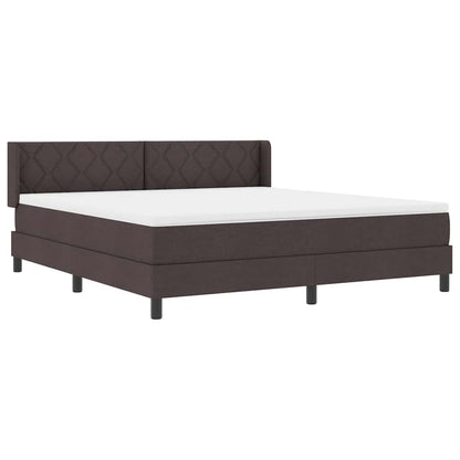 Boxspringbed met hoofdeinde Donkerbruin 200 x 180 cm Stof
