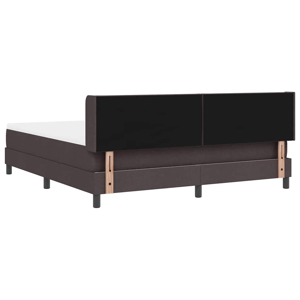 Boxspringbed met hoofdeinde Donkerbruin 200 x 180 cm Stof