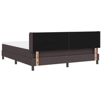 Boxspringbed met hoofdeinde Donkerbruin 200 x 180 cm Stof