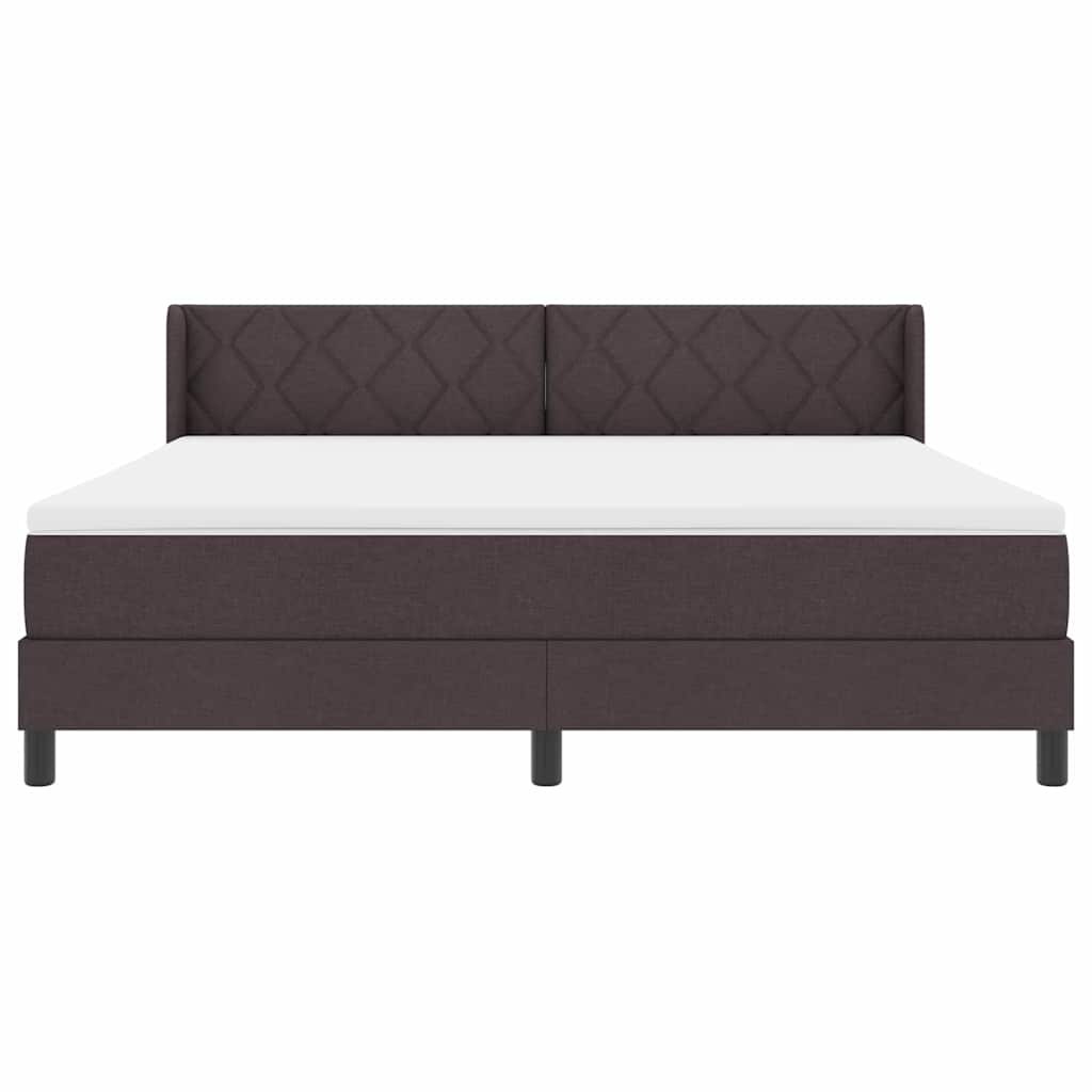Boxspringbed met hoofdeinde Donkerbruin 200 x 180 cm Stof