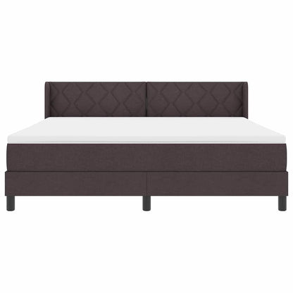 Boxspringbed met hoofdeinde Donkerbruin 200 x 180 cm Stof