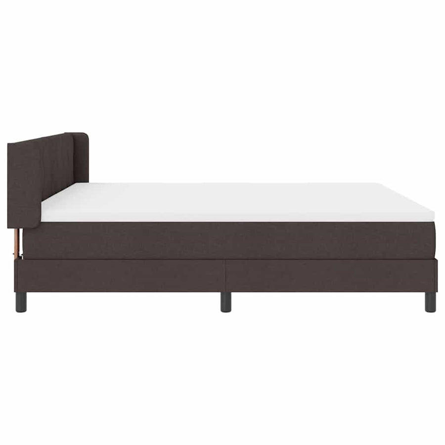 Boxspringbed met hoofdeinde Donkerbruin 200 x 180 cm Stof