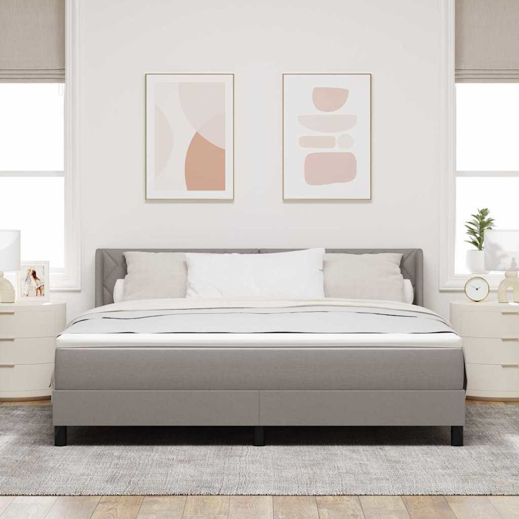 Boxspringbed met hoofdeinde Taupe 200 x 180 cm Stof