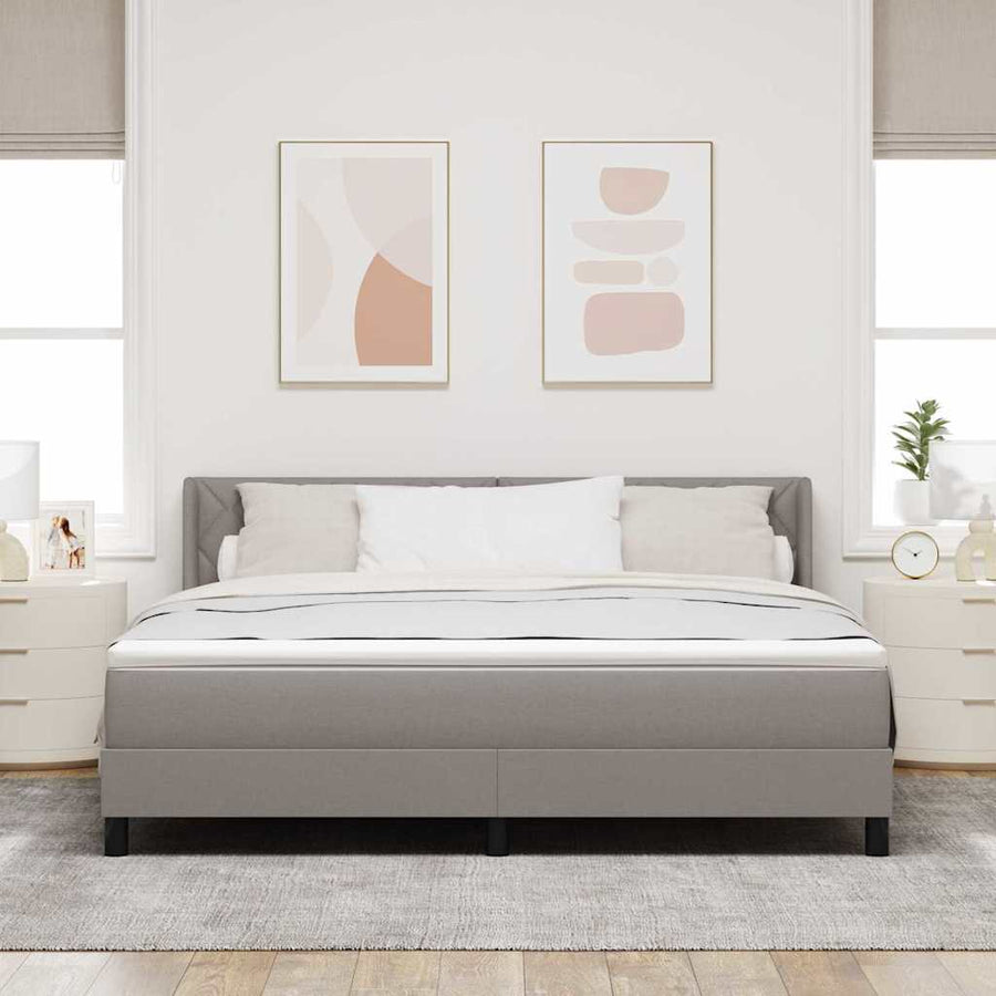 Boxspringbed met hoofdeinde Taupe 200 x 180 cm Stof