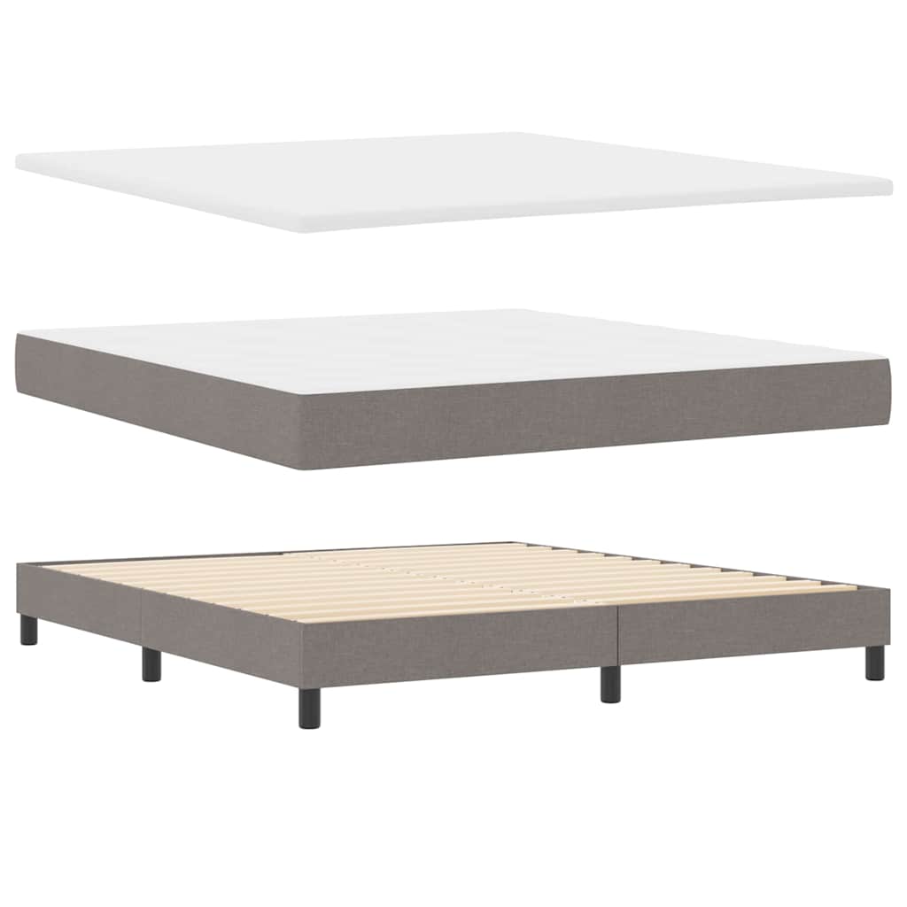Boxspringbed met hoofdeinde Taupe 200 x 180 cm Stof