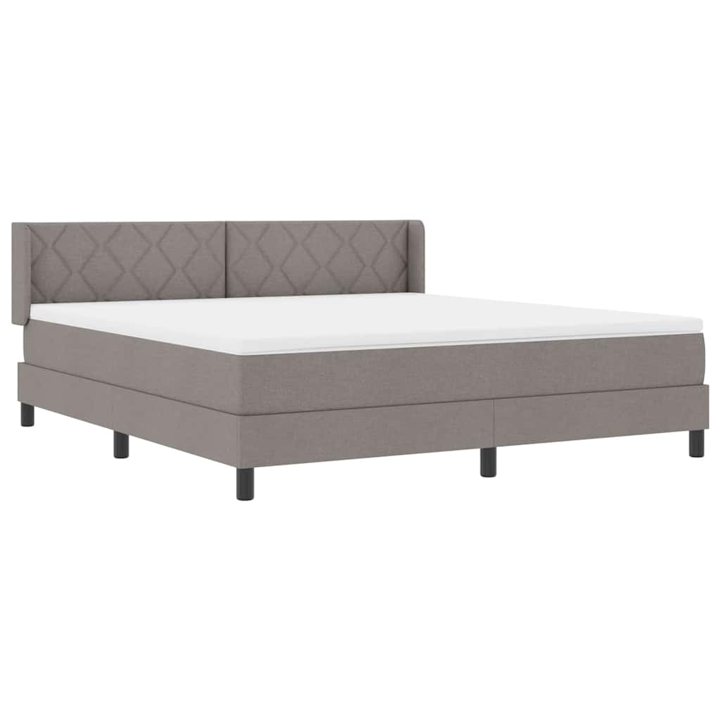 Boxspringbed met hoofdeinde Taupe 200 x 180 cm Stof