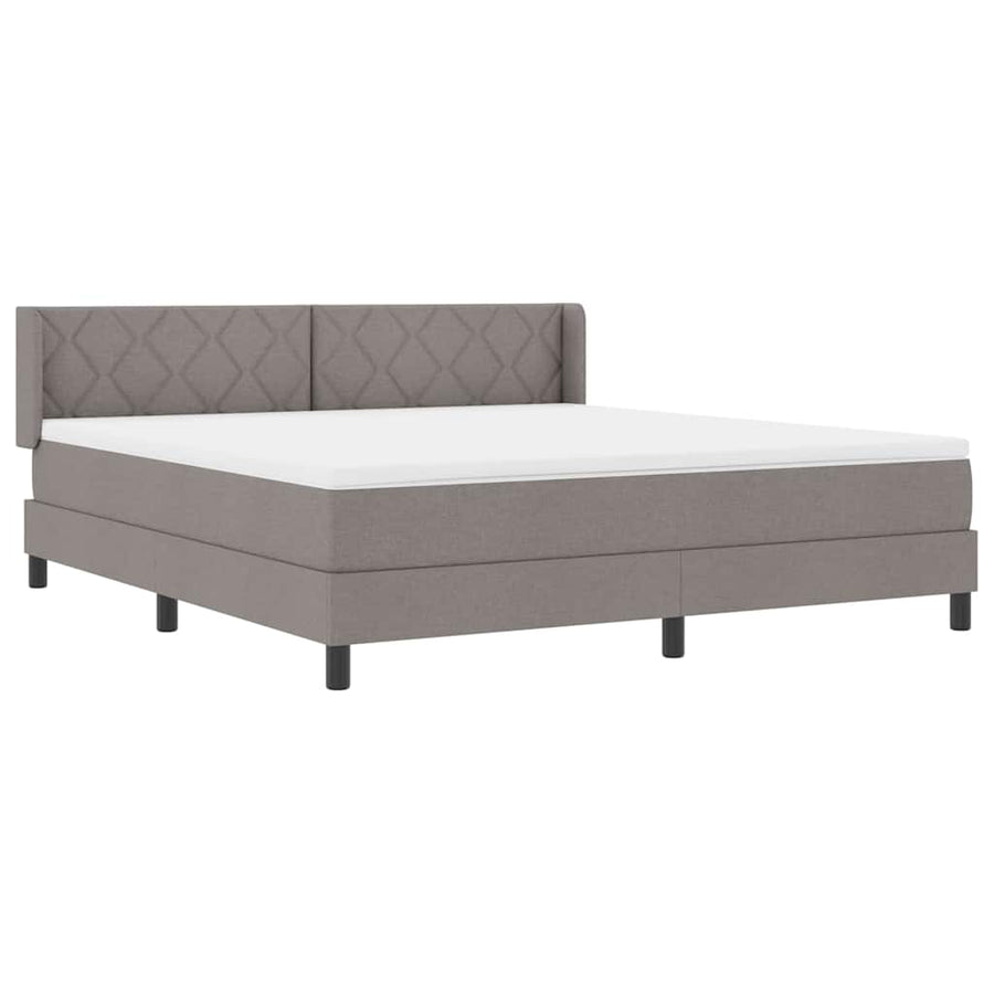 Boxspringbed met hoofdeinde Taupe 200 x 180 cm Stof
