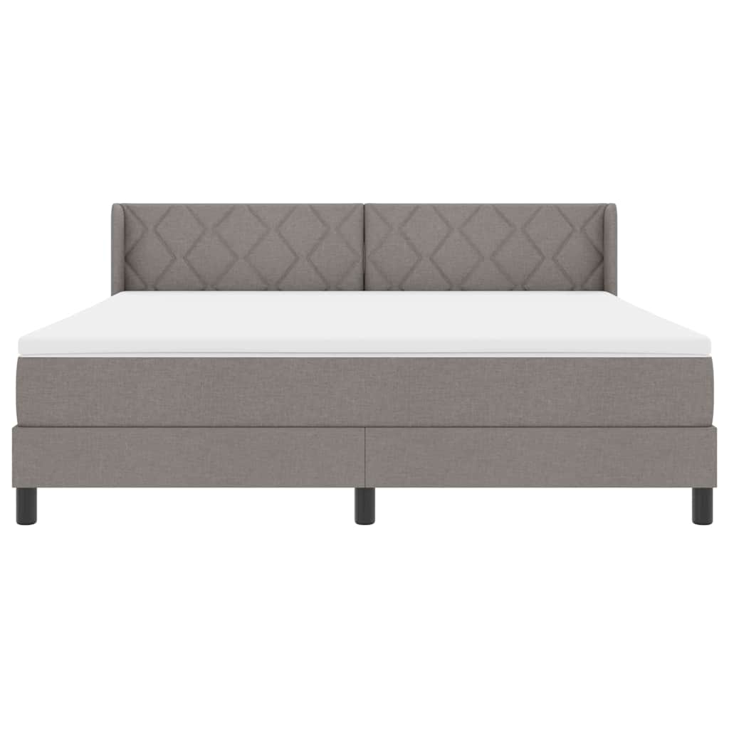 Boxspringbed met hoofdeinde Taupe 200 x 180 cm Stof
