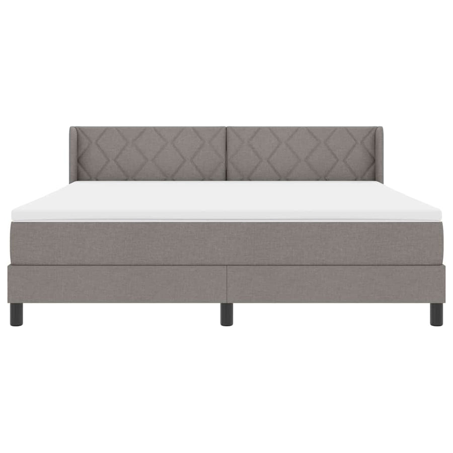 Boxspringbed met hoofdeinde Taupe 200 x 180 cm Stof
