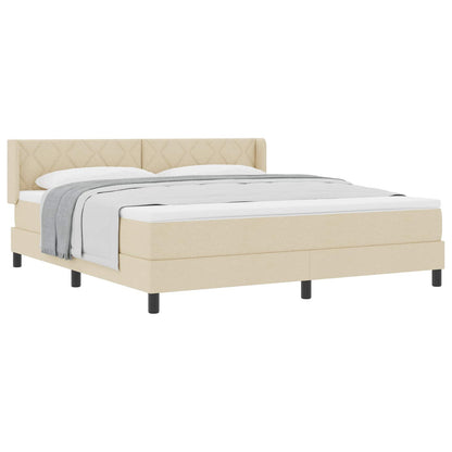 Boxspringbed met hoofdeinde Crème 200 x 180 cm Stof