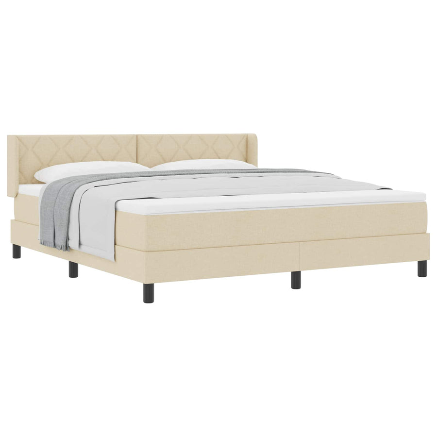 Boxspringbed met hoofdeinde Crème 200 x 180 cm Stof
