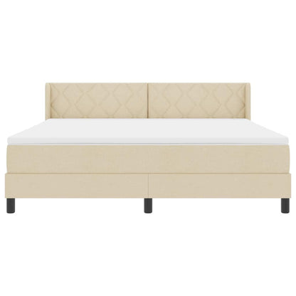 Boxspringbed met hoofdeinde Crème 200 x 180 cm Stof