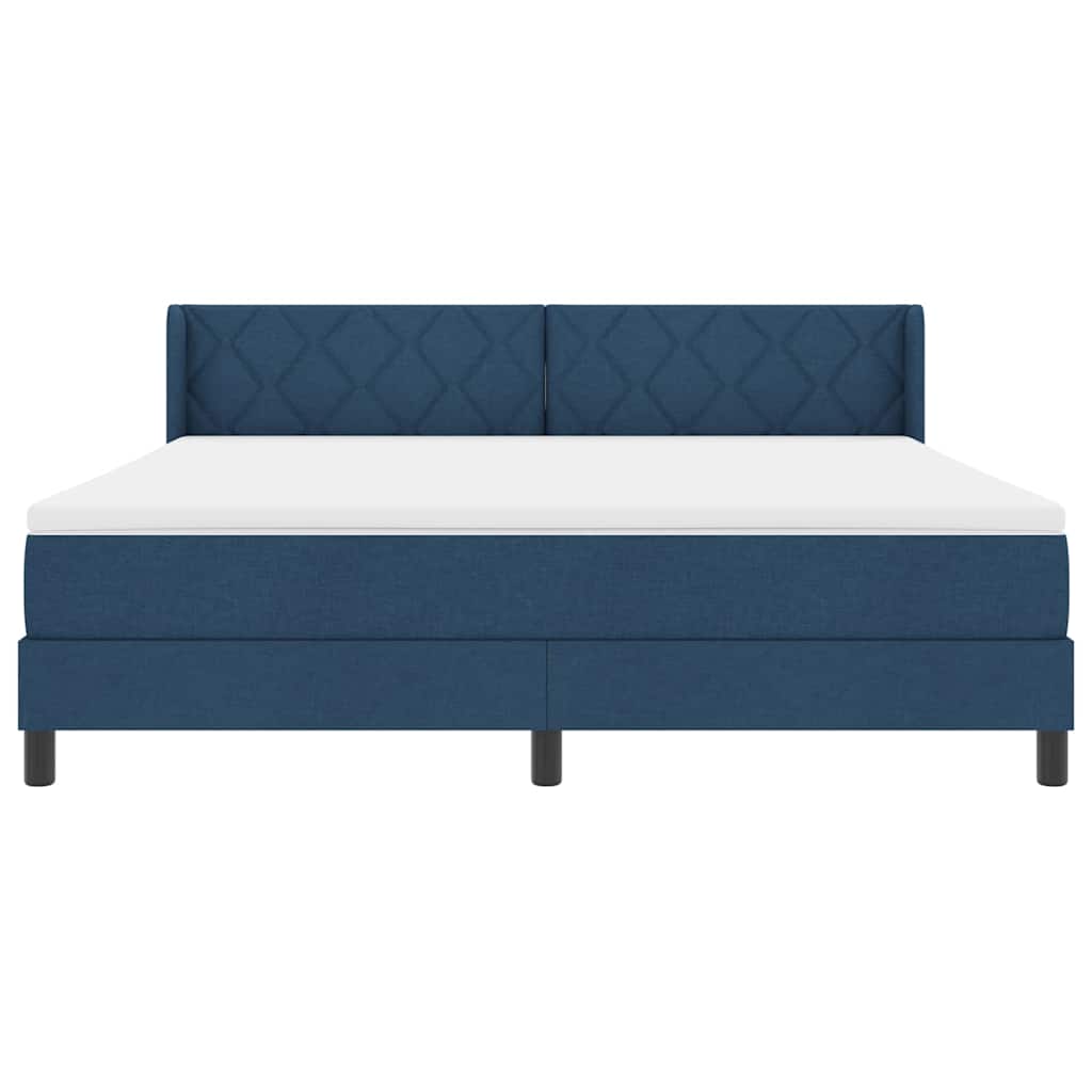 Boxspringbed met hoofdeinde Blauw 200 x 180 cm Stof