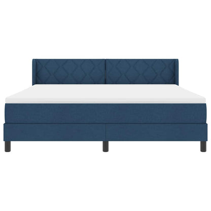 Boxspringbed met hoofdeinde Blauw 200 x 180 cm Stof