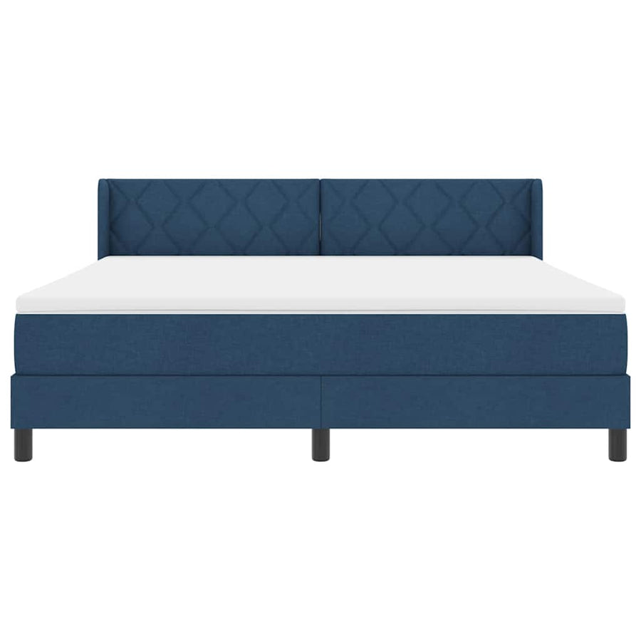 Boxspringbed met hoofdeinde Blauw 200 x 180 cm Stof