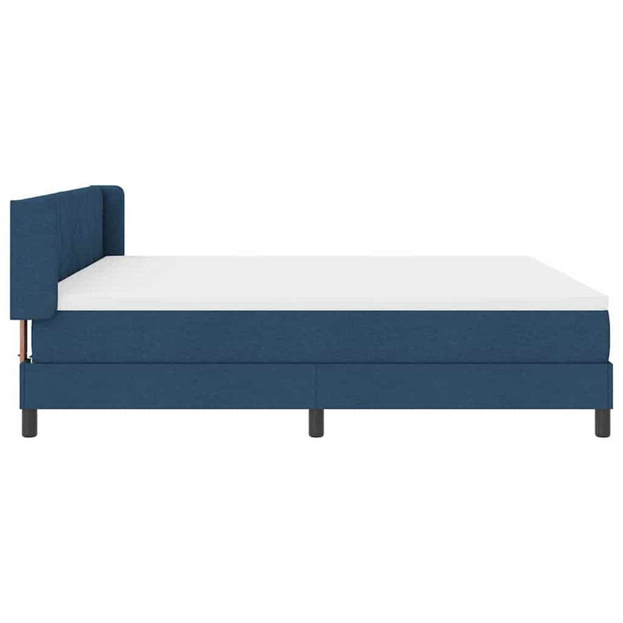 Boxspringbed met hoofdeinde Blauw 200 x 180 cm Stof