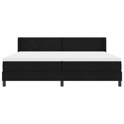 Boxspring bed met hoofdeinde Zwart 200 x 200 cm Stof en Foam