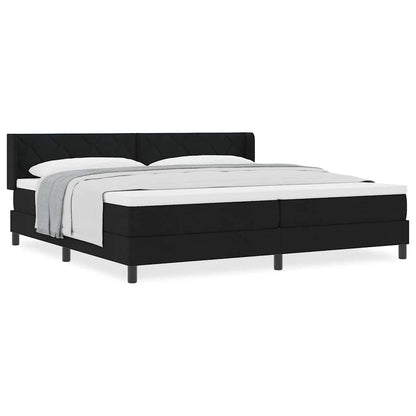 Boxspring bed met hoofdeinde Zwart 200 x 200 cm Stof en Foam