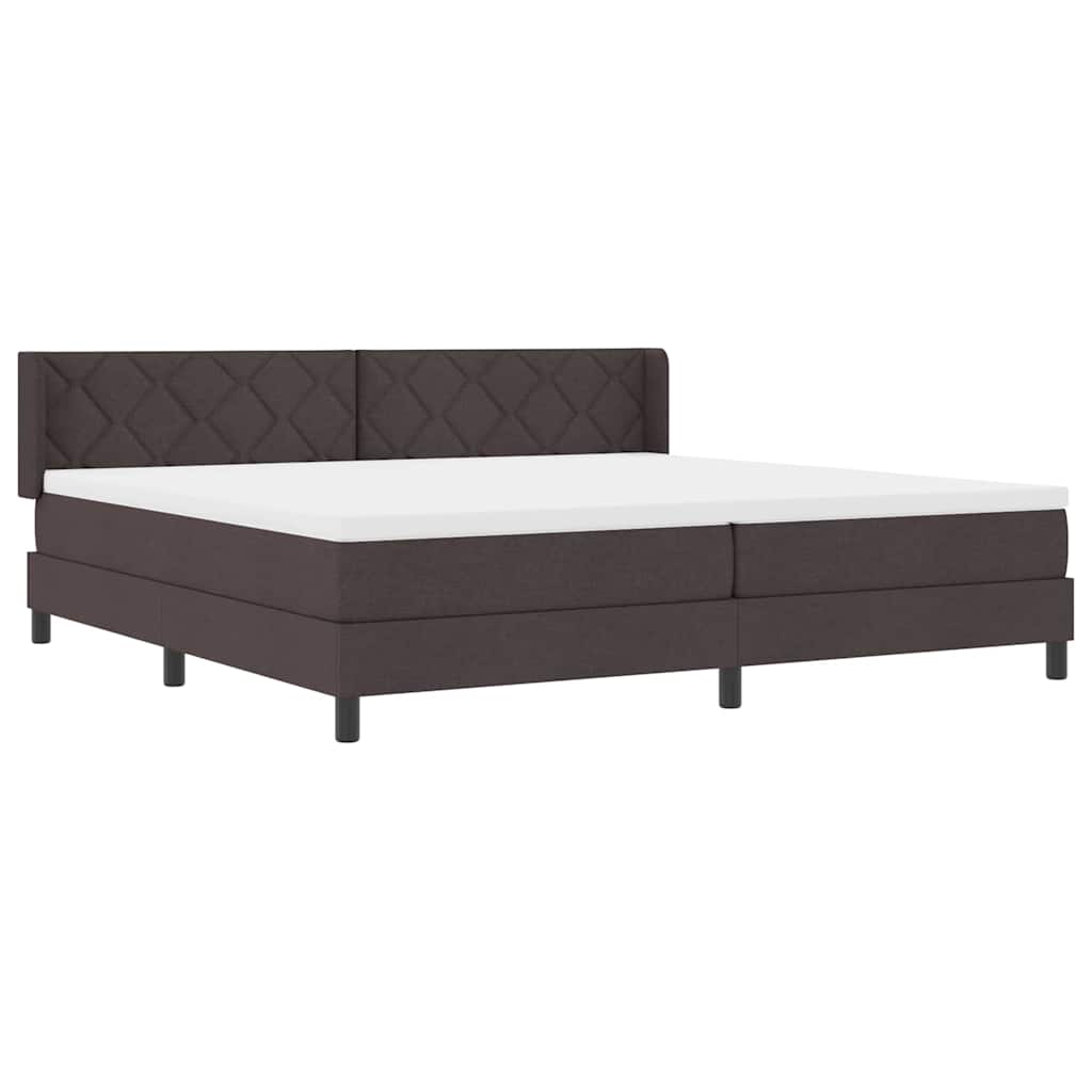 Boxspring bed Donkerbruin 200 x 200 cm Stof en Foam