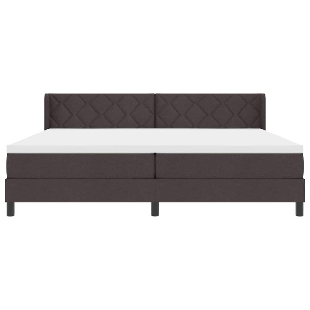 Boxspring bed Donkerbruin 200 x 200 cm Stof en Foam
