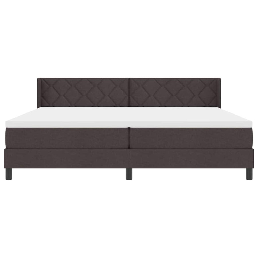 Boxspring bed Donkerbruin 200 x 200 cm Stof en Foam